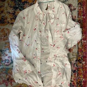 Never worn crown and ivy flamingo button down